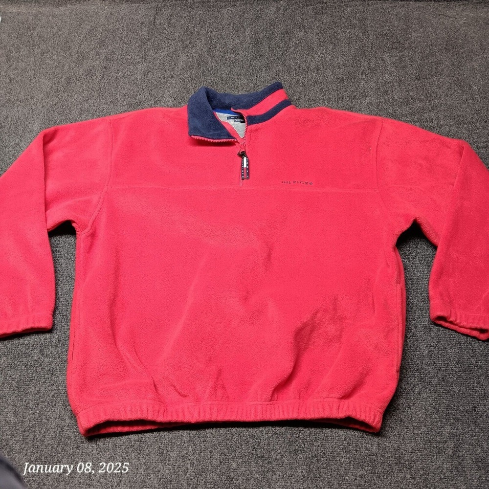 Tommy Hilfiger Fleece Pullover Jacket 1/4 Zip Red